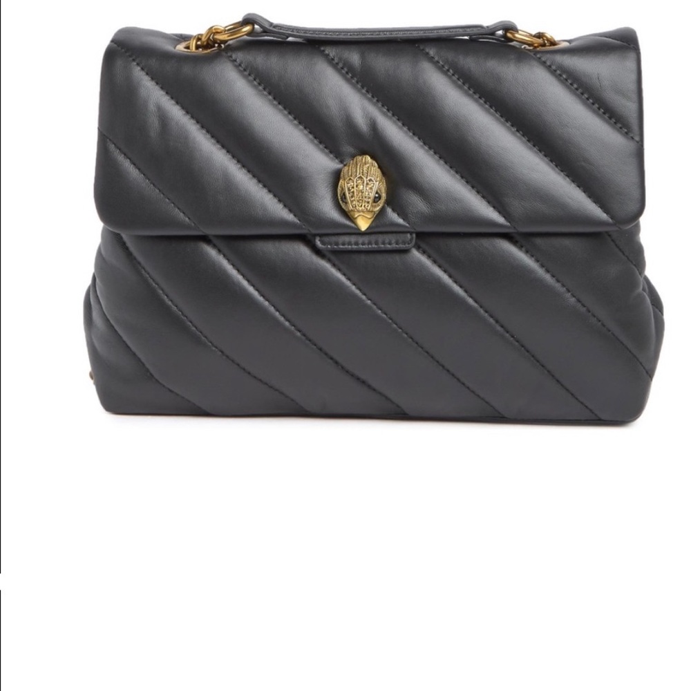 Kurt Geiger London Large Black Soft Leather Quilted Convertible Bag
